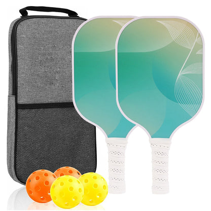 Pickleball Paddles Set of 2 USAPA Approved Fiber Glass Pickle Ball Racket Indoor Outdoor Game 4 Balls Carrying Bag Racquet Sets